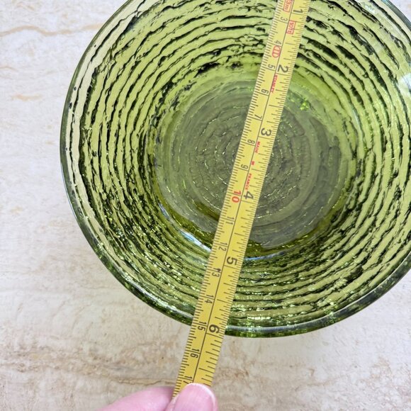 Vintage MCM Anchor Hocking Soreno Avocado Green Cereal Bowls 6" Set Of 4 Texture - Picture 5 of 6